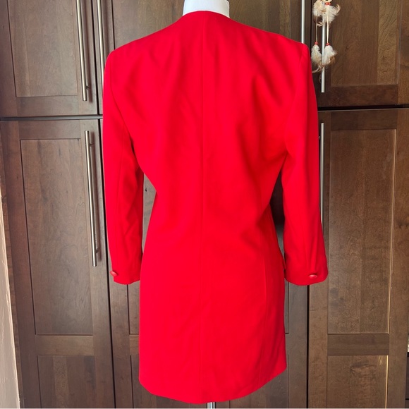 Christian Dior Red 100% Wool Long Blazer US12 Used Once!! - Picture 8 of 16